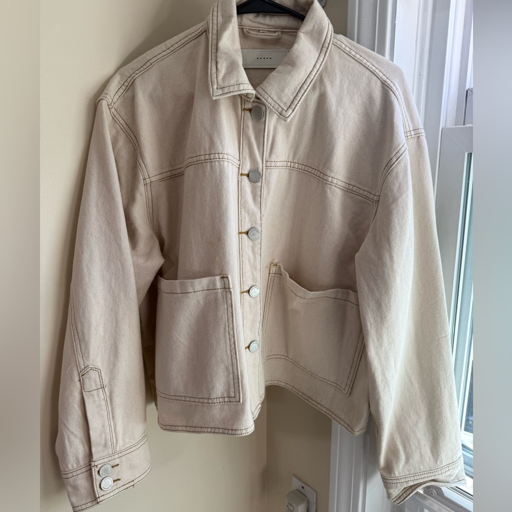Blank NYC Cream Denim Jacket
